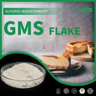 Emulsionants d'aliments populars Monoestearat de gliceril GMS Flakes CAS NO. 31566-31-1